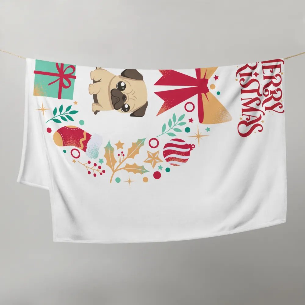 Merry Christmas Pug Throw Blanket product image (21)