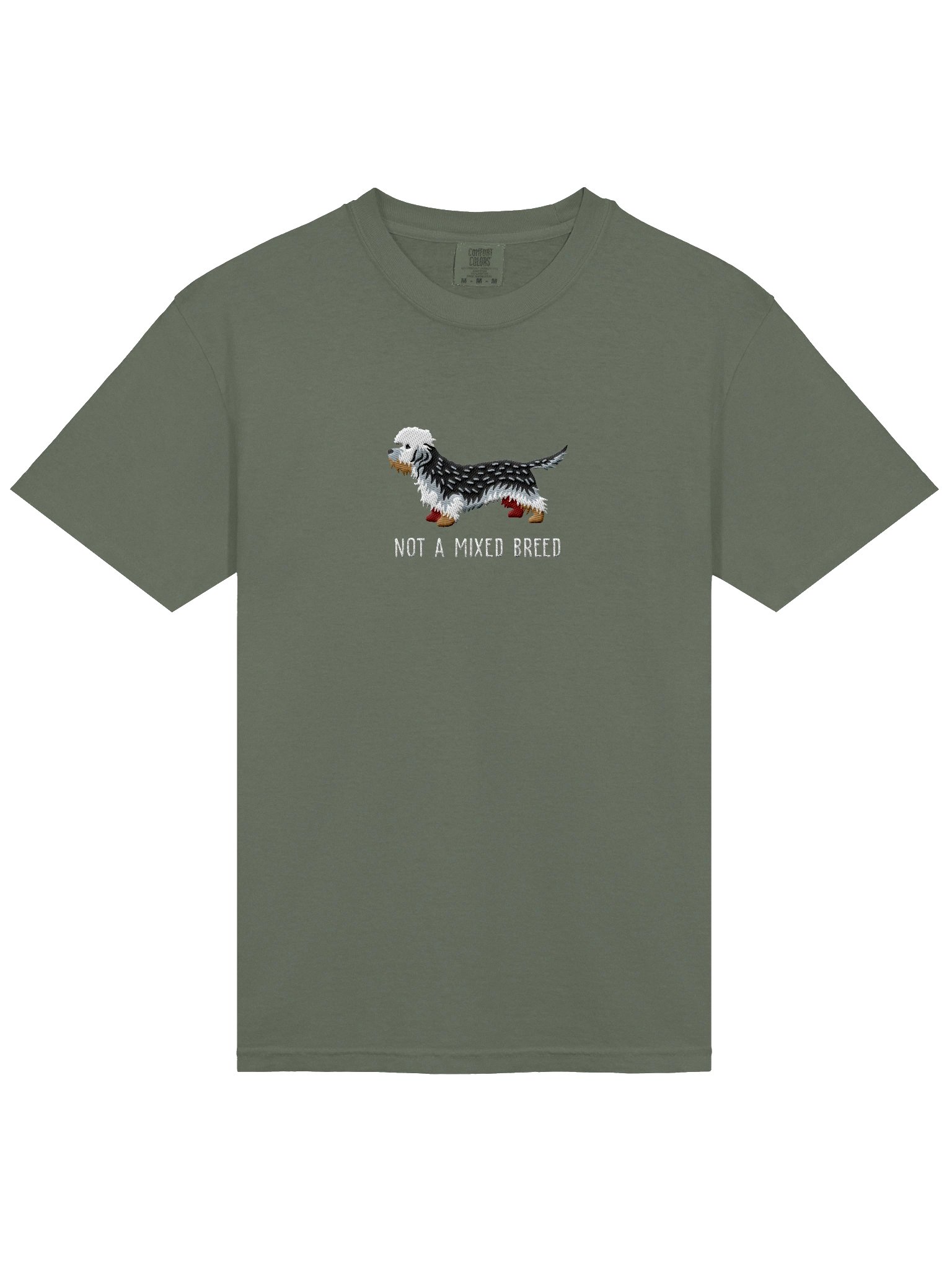 Not a Mixed Breed T-Shirt(Embroidered) of a Dandie Dinmont Terrier(Pepper) product image (6)