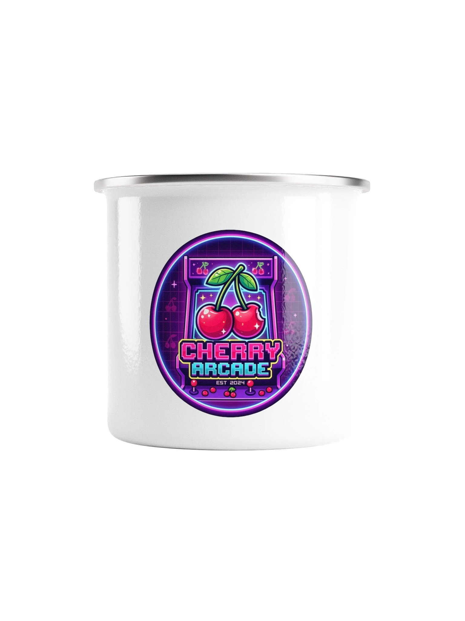 Cherry Arcade Neon Enamel Mug product image (1)
