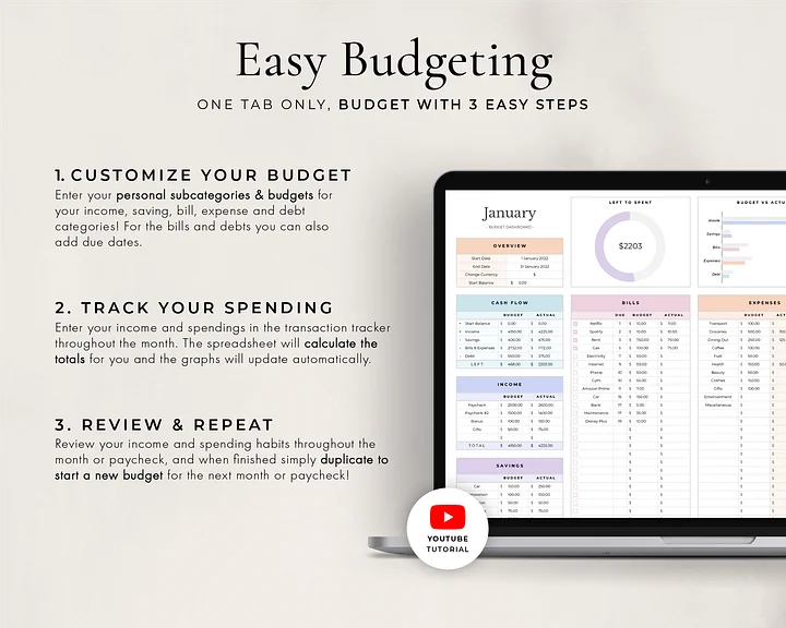 Simple Budget Planner Spreadsheet for Google Sheets product image (2)