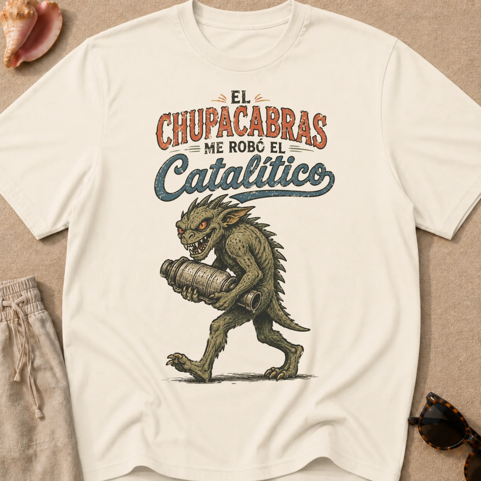 El Chupacabras Me Robó el Catalítico Camiseta Unisex product image (2)