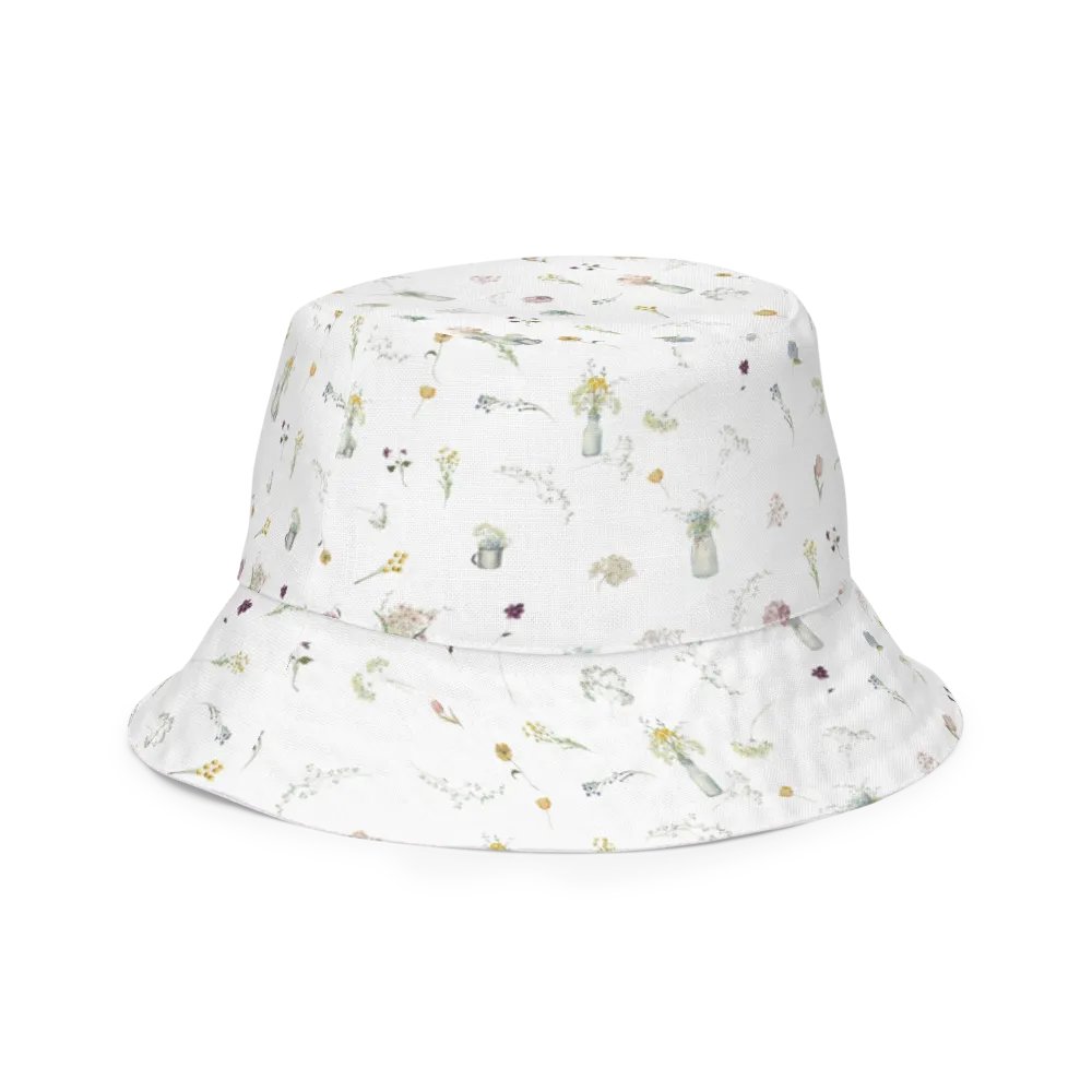 COTTAGE FLOWERS WHITE GINGHAM Reversible Bucket Hat - Wendehut fürs Festival product image (7)