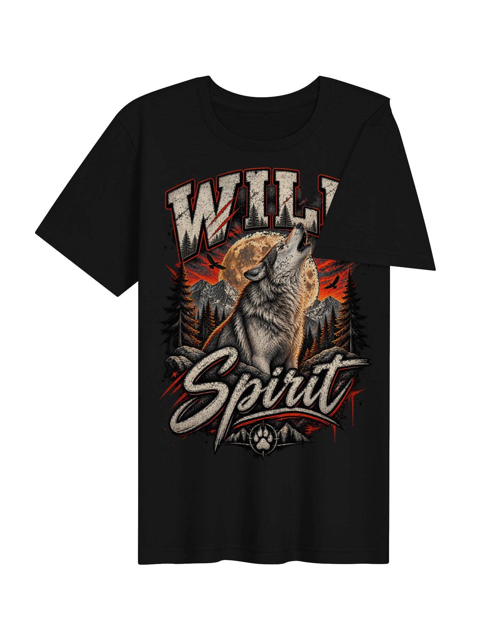 Wild Spirit - Wolf Howling Moon Wilderness Graphic T-Shirt product image (24)