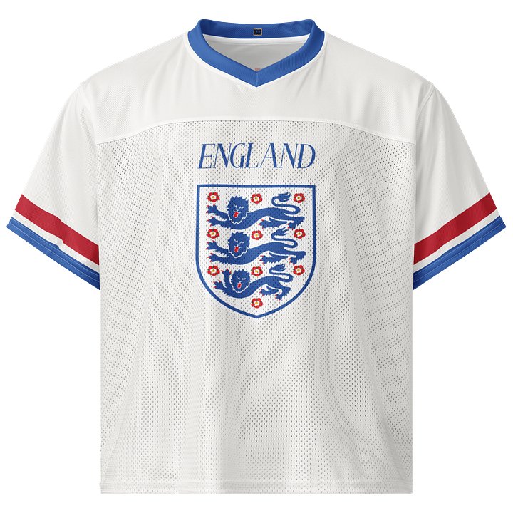 Vintage England Football Shirt #10 | Unisex Boxy Fit Mesh Jersey - Oversized Retro Three Lions Supporters Tee product image (1)