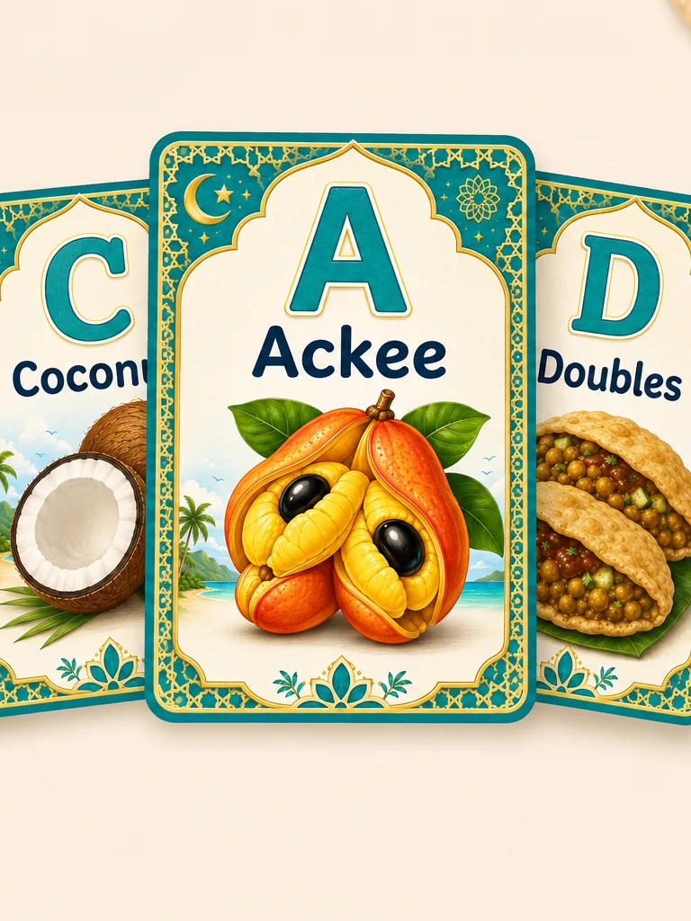 ABC's of The Caribbean Digital Flash Cards for Kids | 50 Printable Cards product image (1)