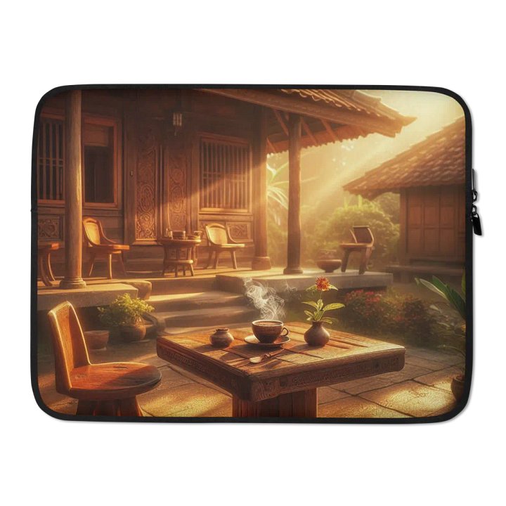 Serene Wooden Retreat Laptop Sleeve | AI Design product image (2)