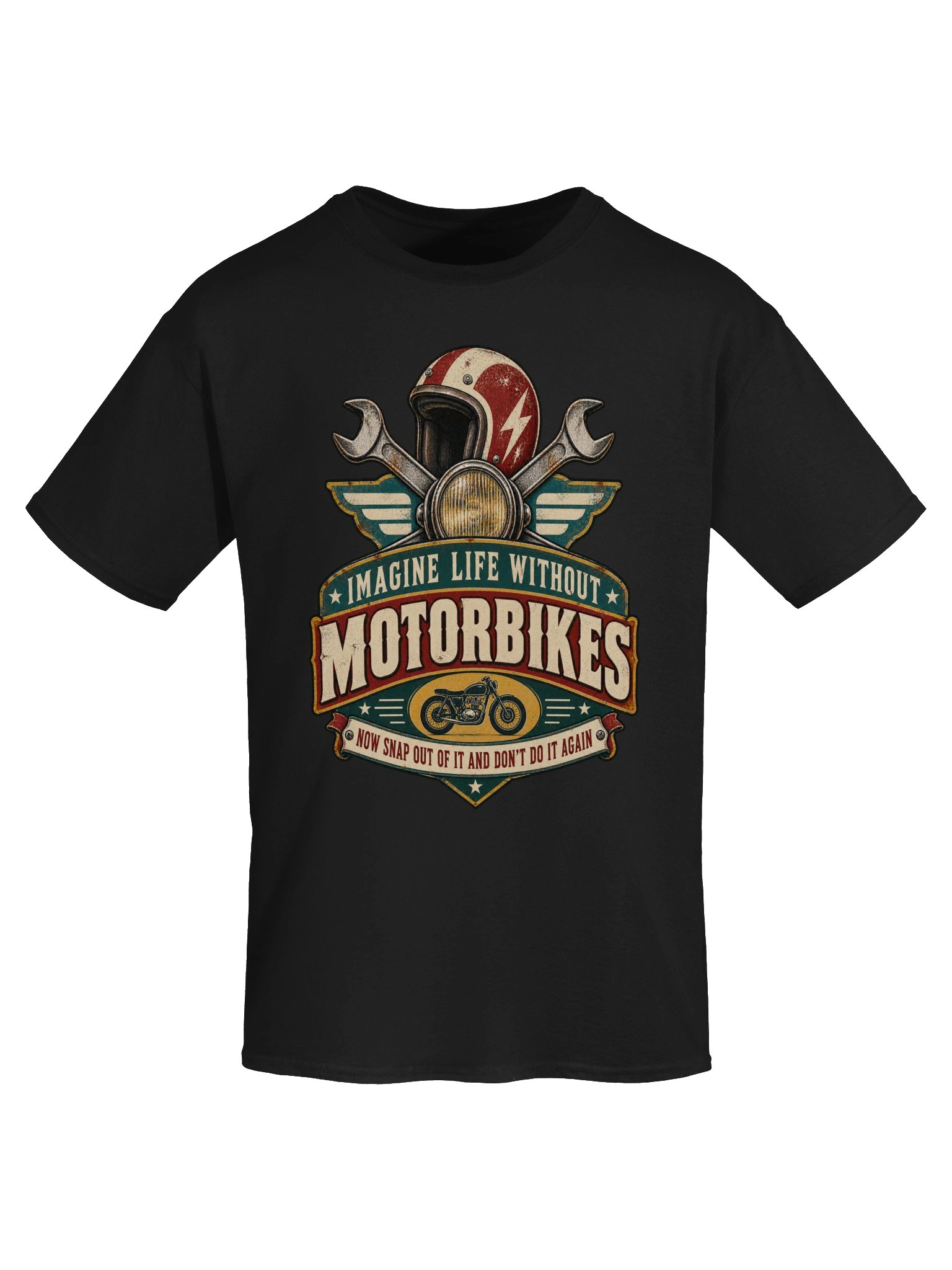 Imagine Life Without Motorbikes – Retro Garage Biker T-Shirt product image (5)