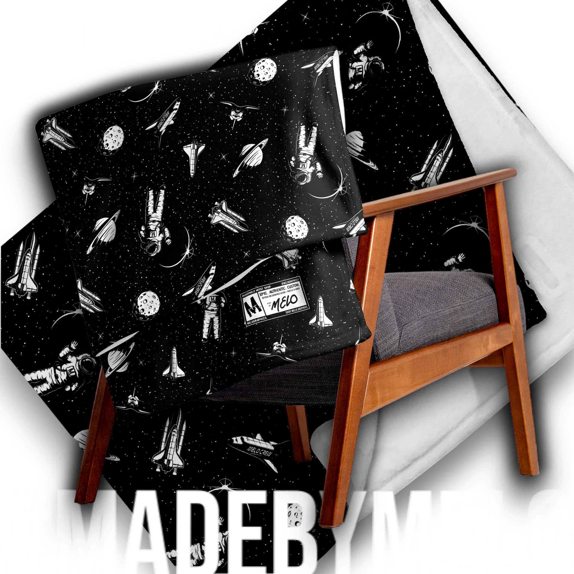Spaced Out B&W - Blanket | #MadeByMELO product image (12)