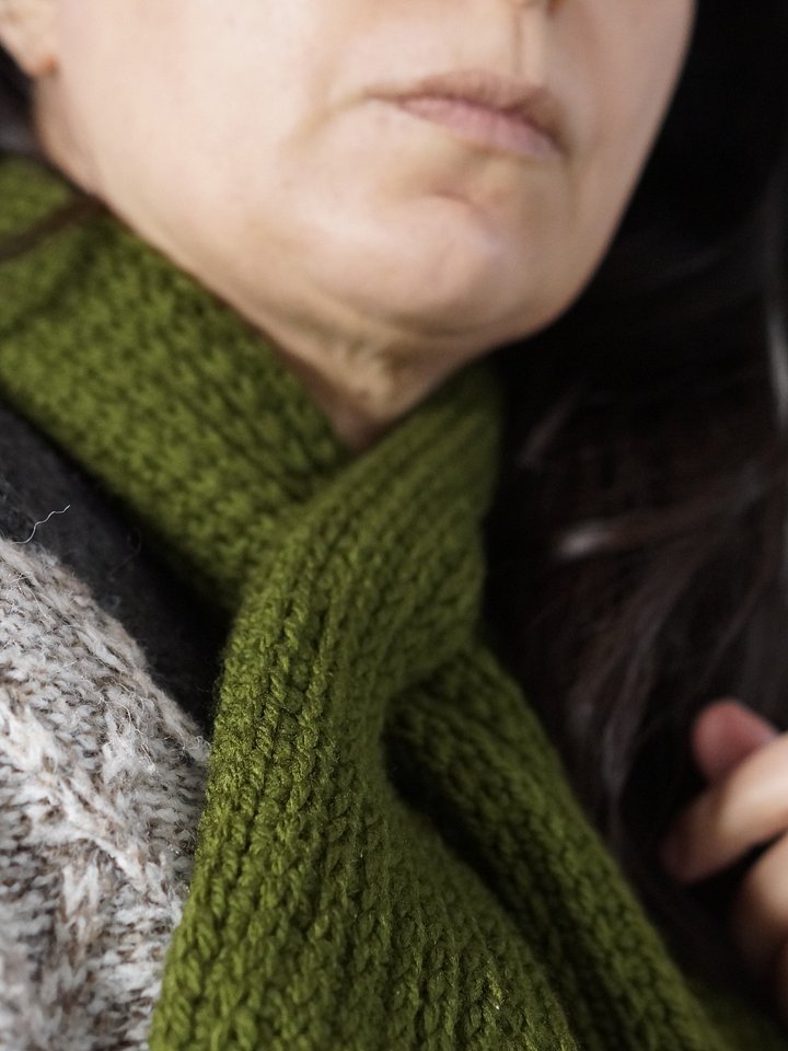 Knit stitch simple crochet scarf. product image (2)