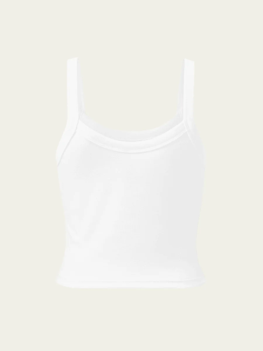 Ribbed Butterfly Tank Top - White product image (4)