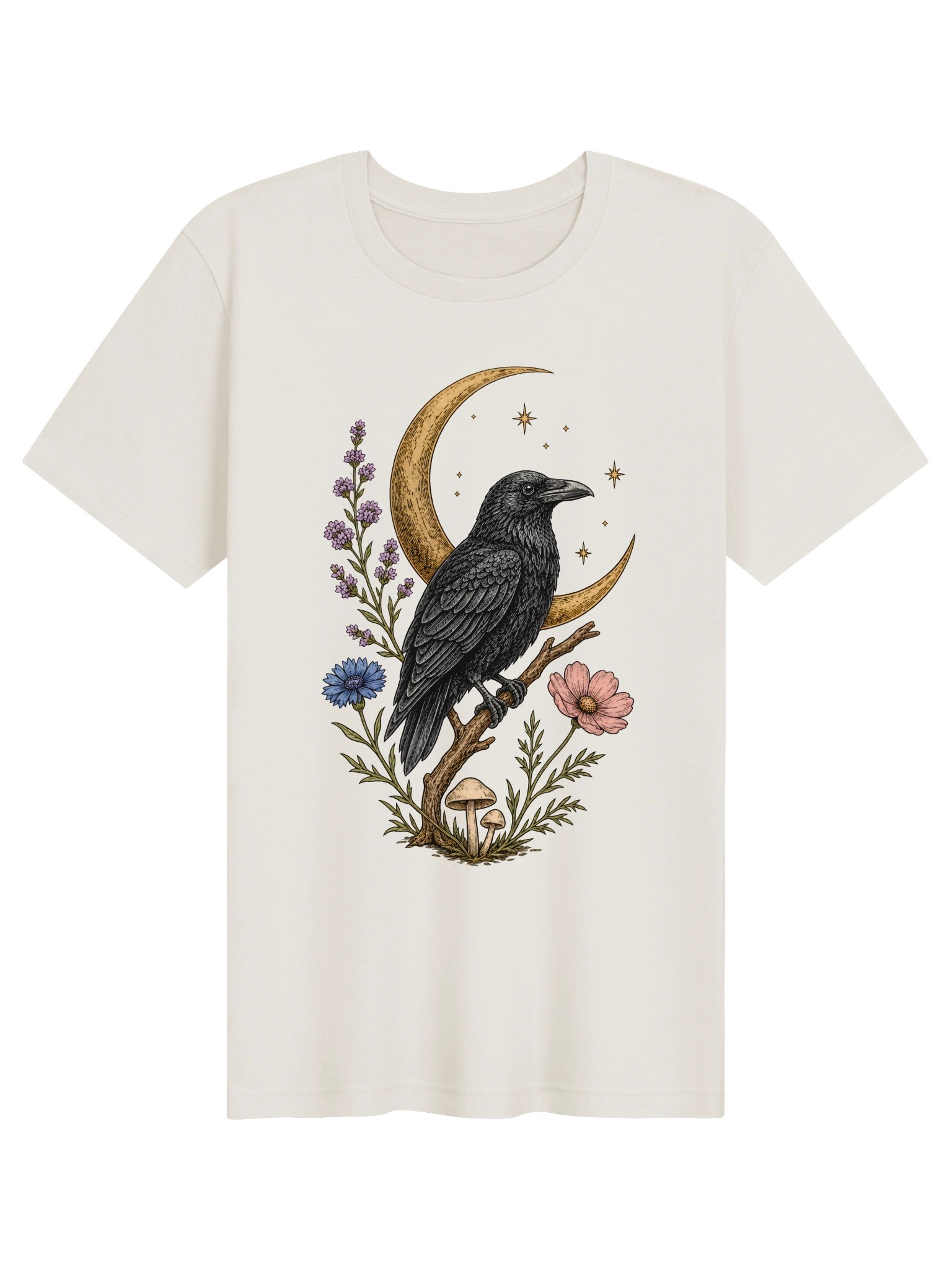 Moonlit Raven Botanical T-Shirt product image (1)