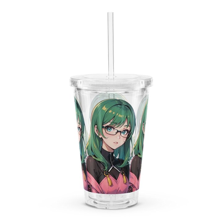 (Green WAIFU) K Clear Plastic Tumbler product image (1)