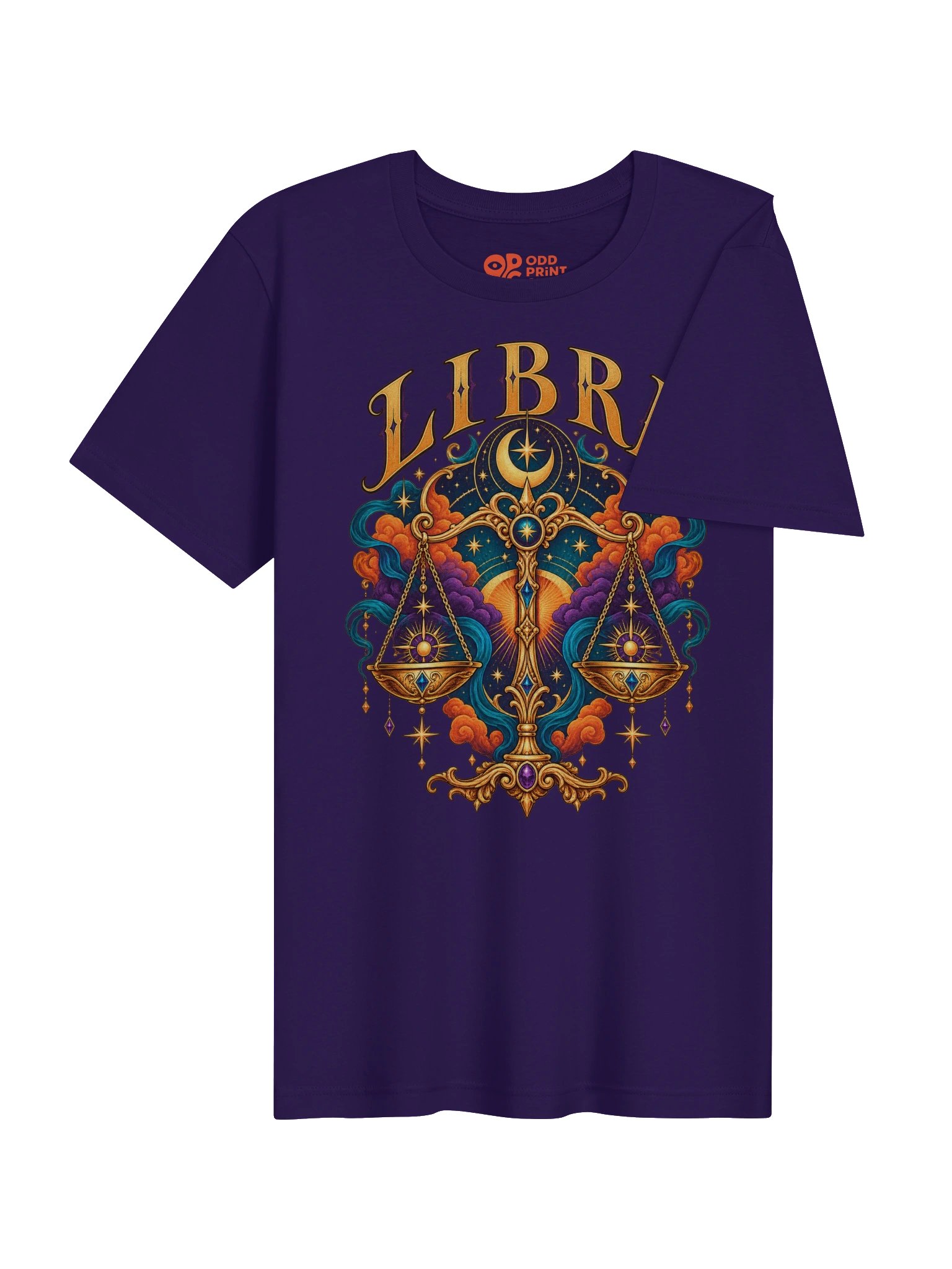 Libra Zodiac T-Shirt With Ornate Celestial Scales product image (6)