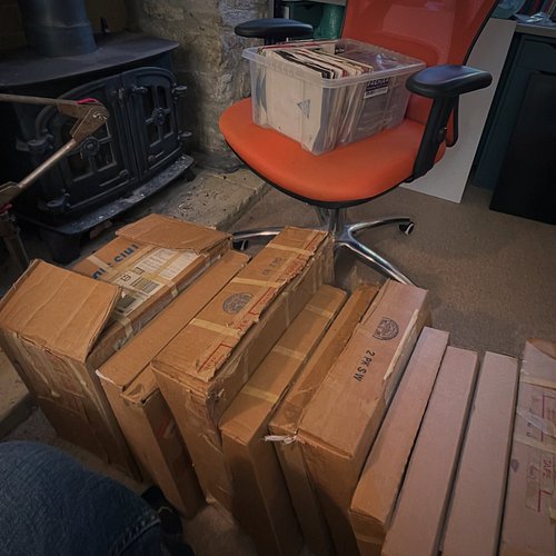 Probably 35 years stored away in boxes… they look happy to be seeing daylight again… just need to buy a turntable now lol 😂 #...