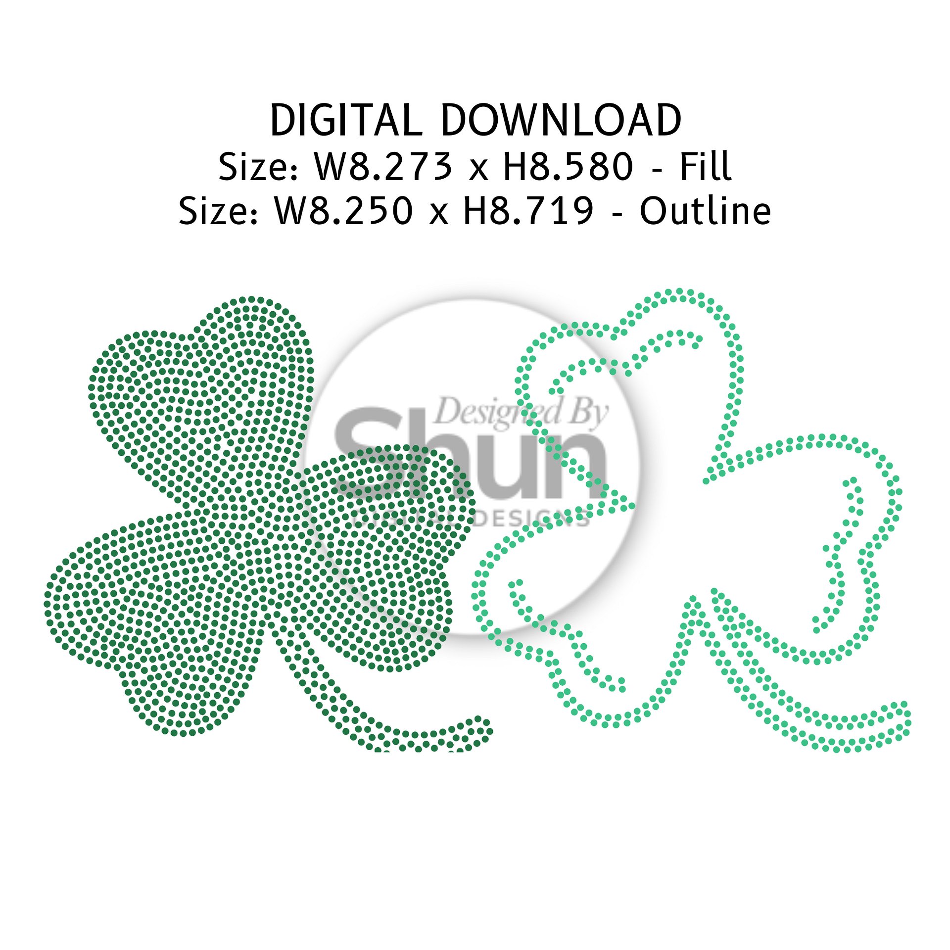 4 Leaf Clover | SS10 Rhinestone Template | Digital Download product image (1)