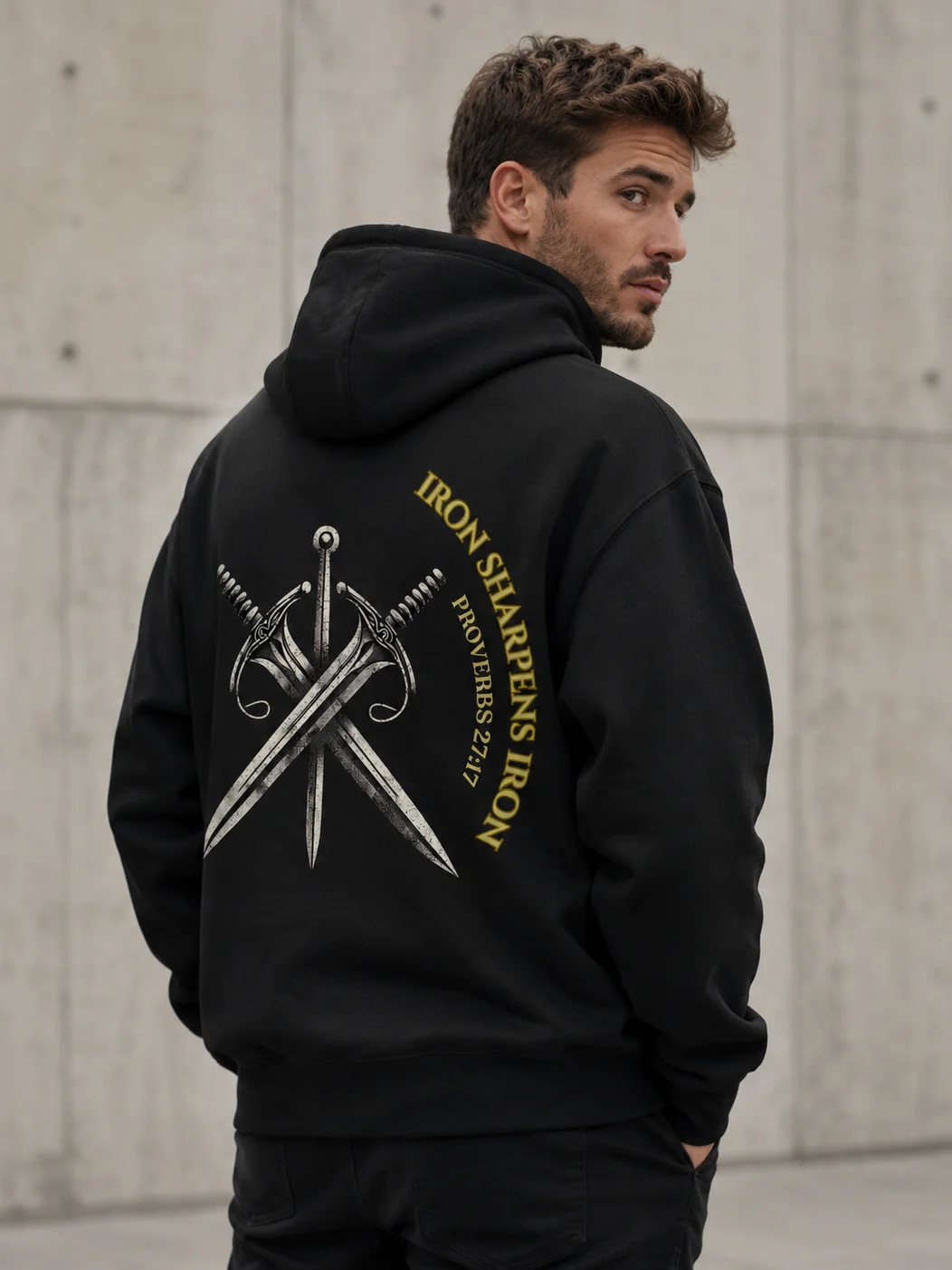 Iron Sharpens Iron Premium Heavyweight Hoodie | Proverbs 27:17 product image (1)
