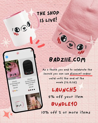 The website is up!! You can grab your Mochi goodies already ✨

I am starting super small with just the beanies and mug, but w...