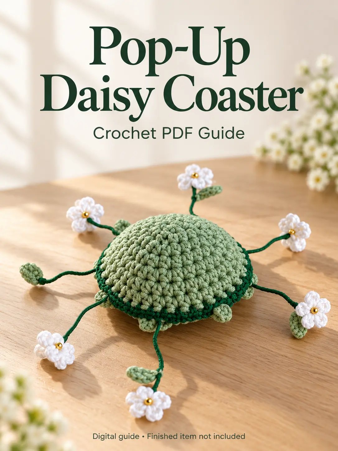 Pop-Up Daisy Coaster | Crochet pattern PDF product image (2)