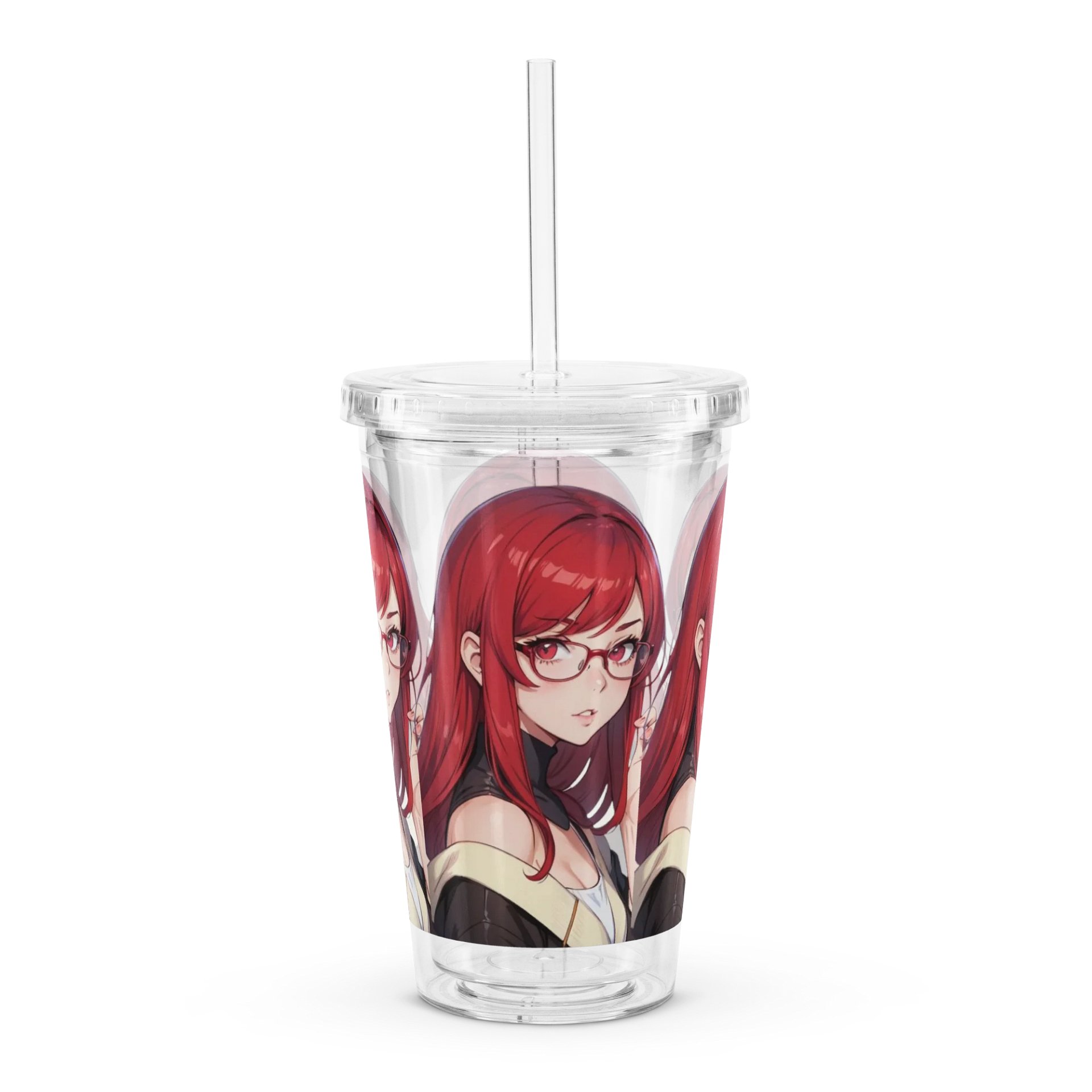 (Red WAIFU) K Clear Plastic Tumbler product image (4)