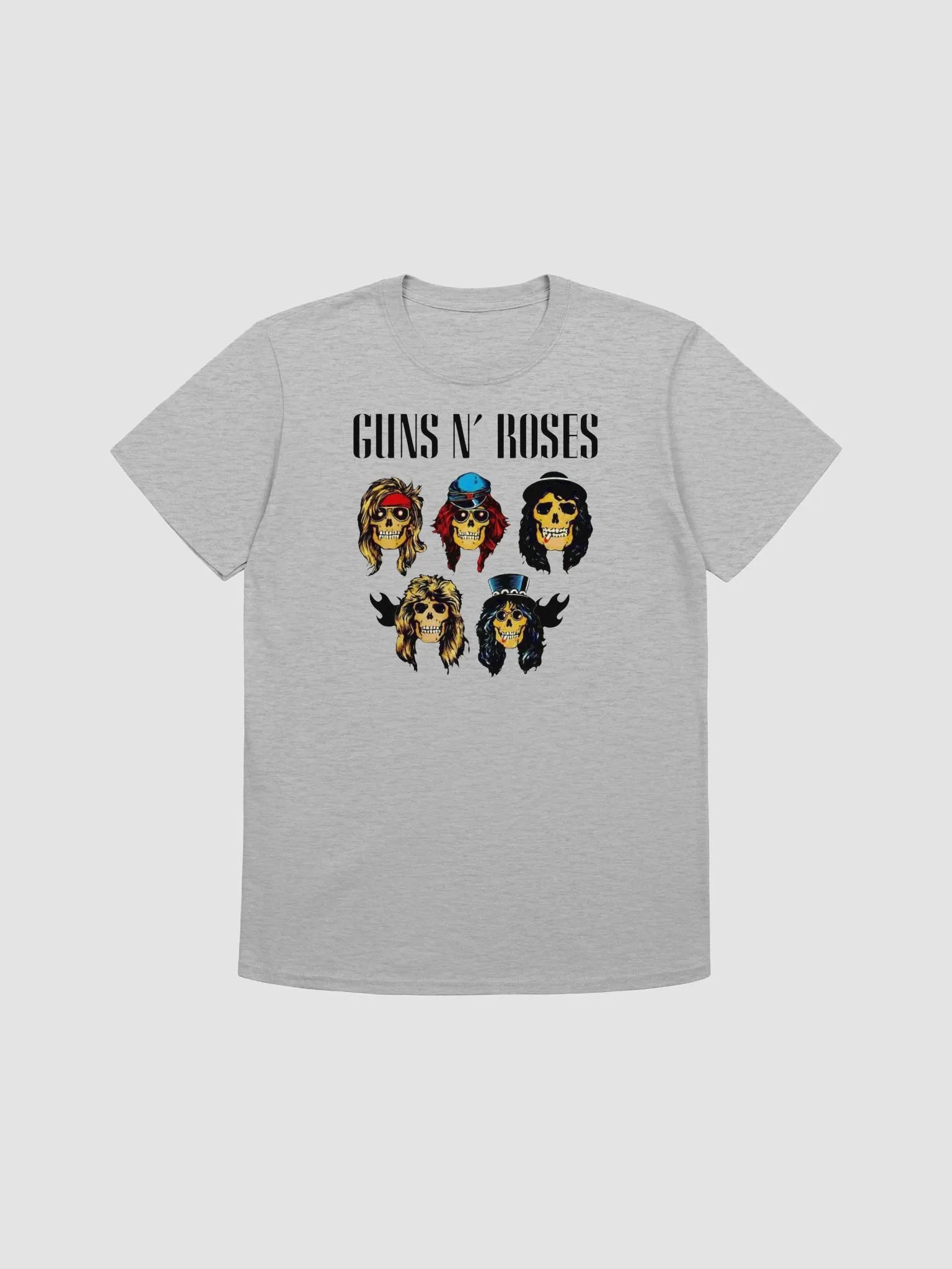 Guns N’ Roses Skull Lineup T-Shirt | Classic Band Caricature Graphic Tee | 80s Sunset Strip Rock Style product image (1)