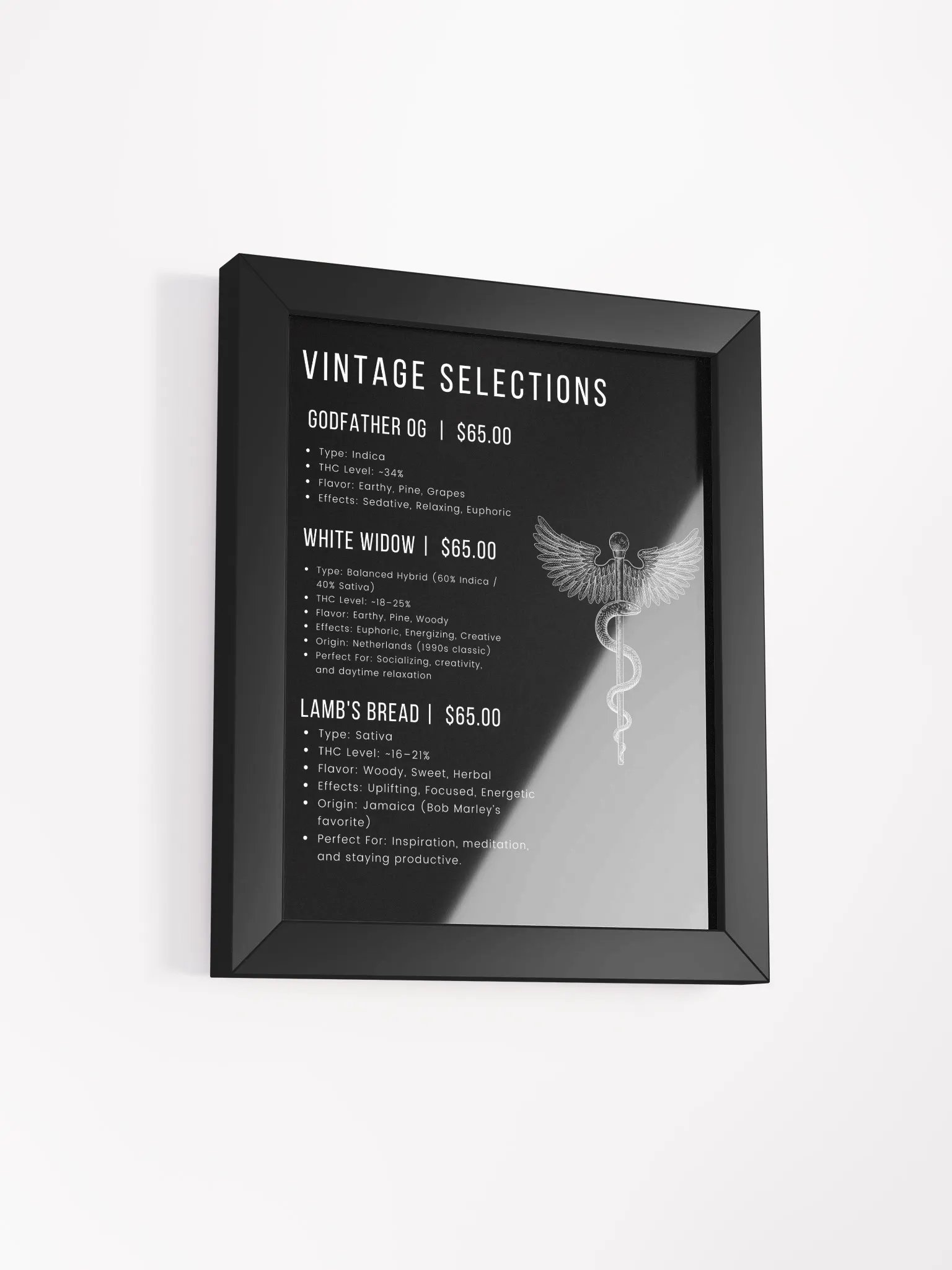 Vintage Selections Cannabis Menu Poster product image (4)