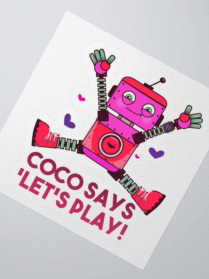 Coco Says "Let’s Play!" Sticker – Rusty’s World product image (4)