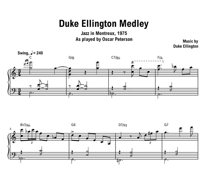 Oscar Peterson - Duke Ellington Medley (Montreux) - Sheet music (PDF) product image (1)