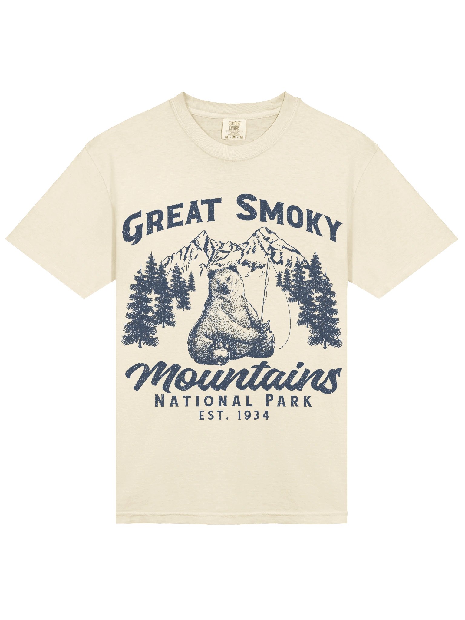 Great Smoky Mountains Fishing Shirt – Vintage Bear Angler National Park Retro Tee product image (7)