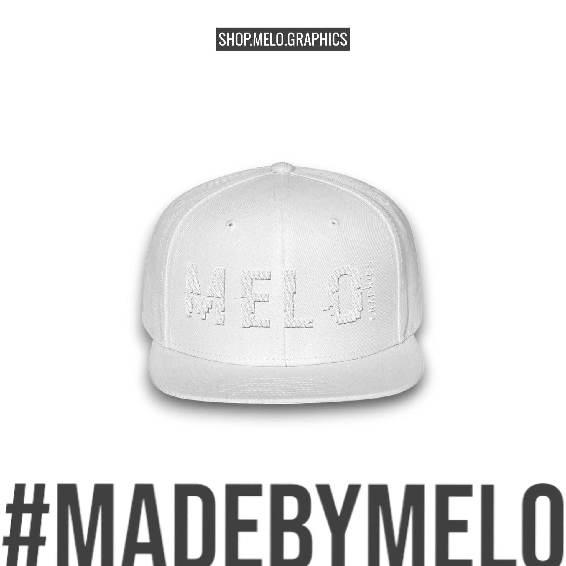 MELOgraphics Classic: Whiteout - Snapback Hat | #MadeByMELO product image (1)