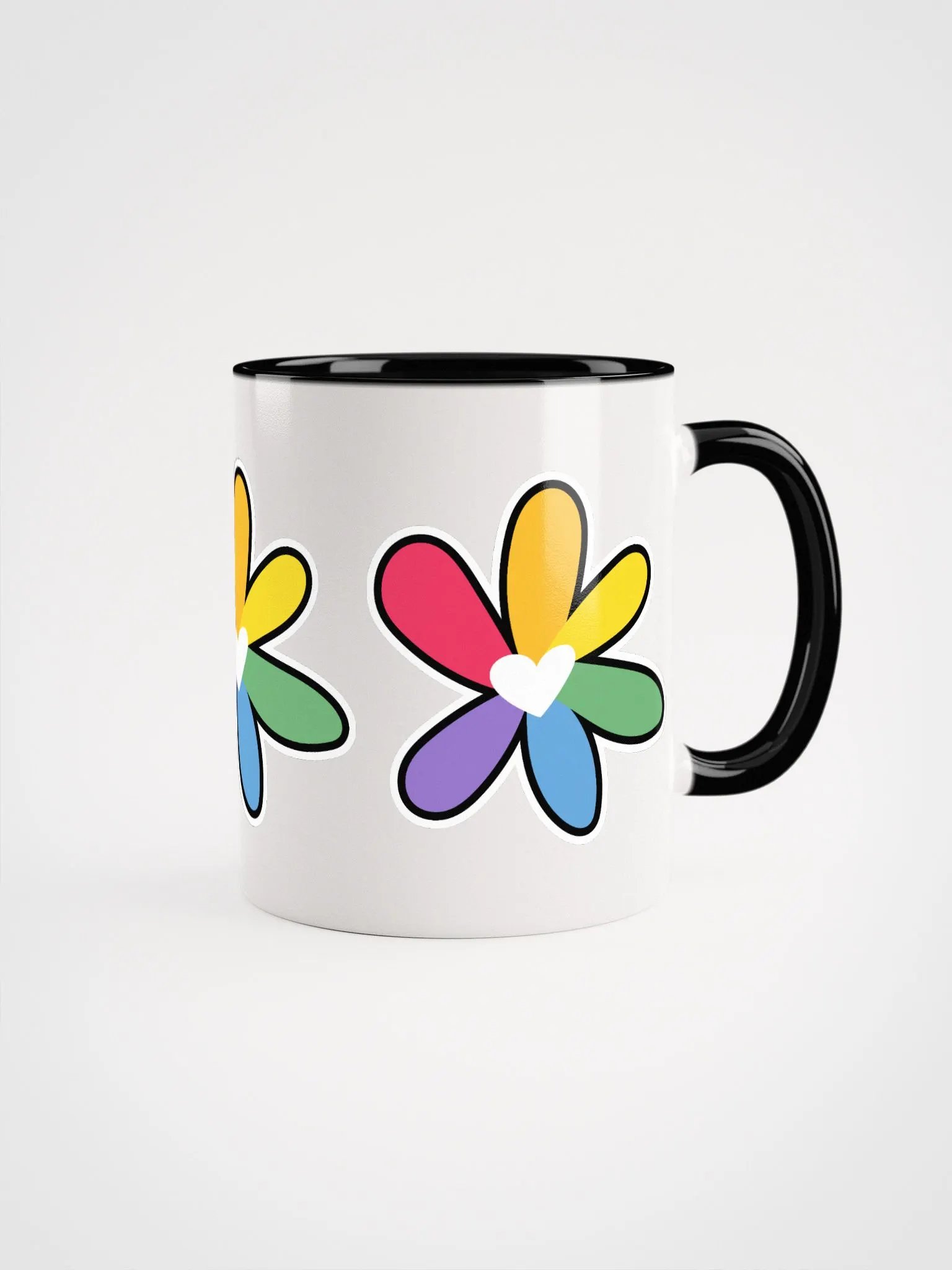 White Mug with Rainbow Flower Design product image (4)