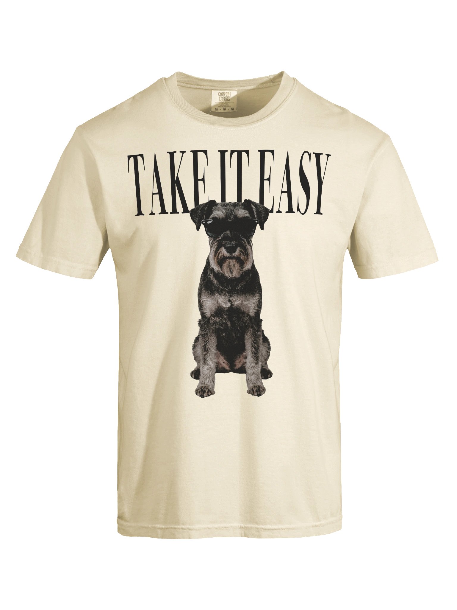 Take It Easy '90s Pop Vintage-Style T-Shirt for Standard Schnauzer(Black & Silver) Owner product image (10)