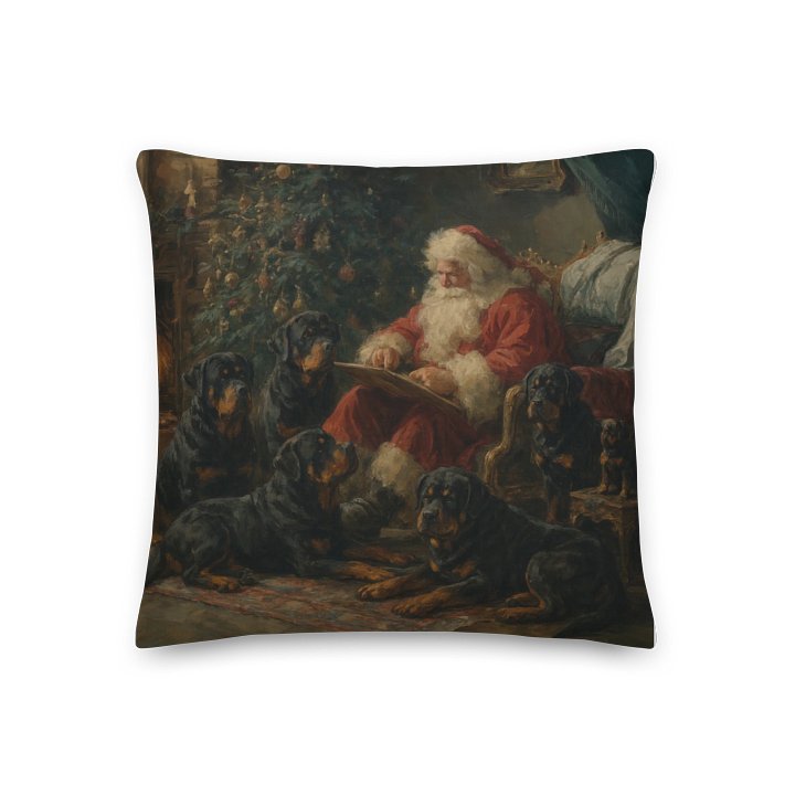 Santa's Rottweiler Holiday Pillow product image (1)