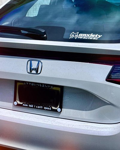 Hikari got some fun little additions put on her today 👀 Plate frames and decal from @triplecatdeluxe