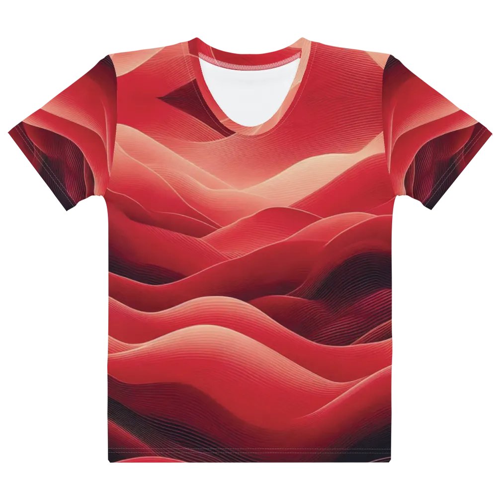 Women's Full-Print-3 Red Glitch Tee product image (1)