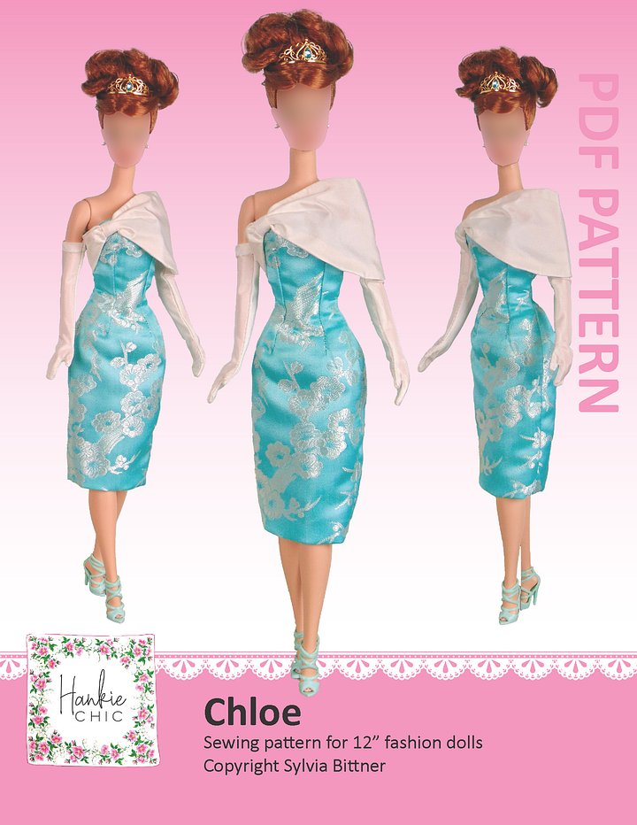 Chloe sewing pattern for 12" fashion dolls product image (1)