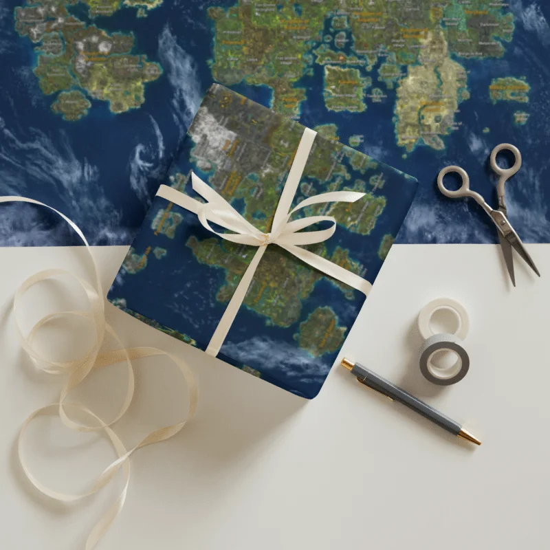 Pre-Sailing World Map Wrapping Paper product image (1)