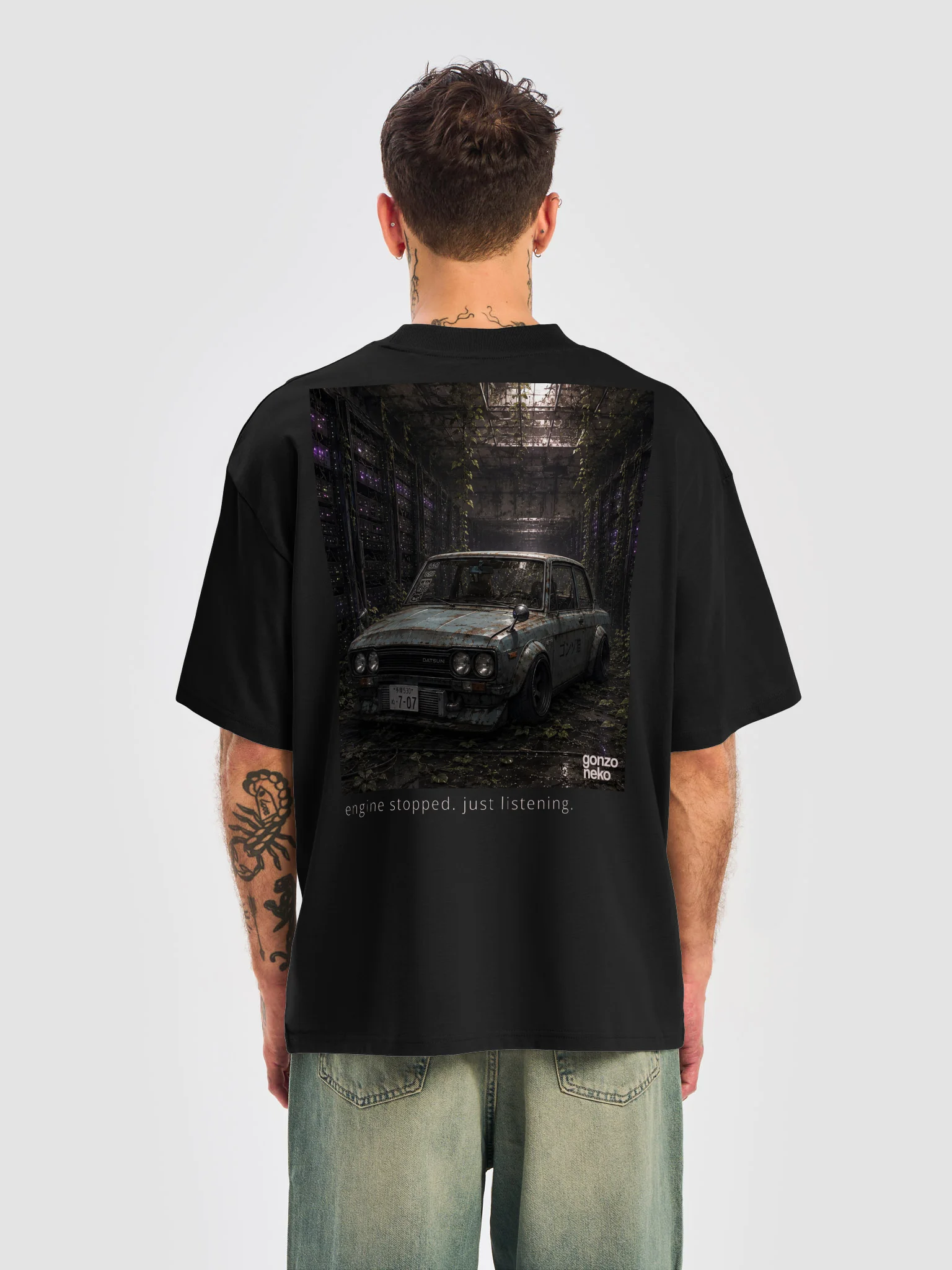 gonzo neko Rusted Datsun Oversized Tee product image (6)