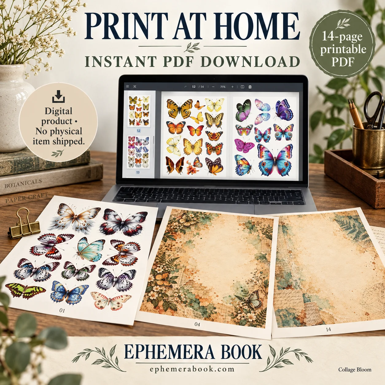 Butterfly Ephemera Printable PDF | 14 Pages | Ephemera Book product image (5)
