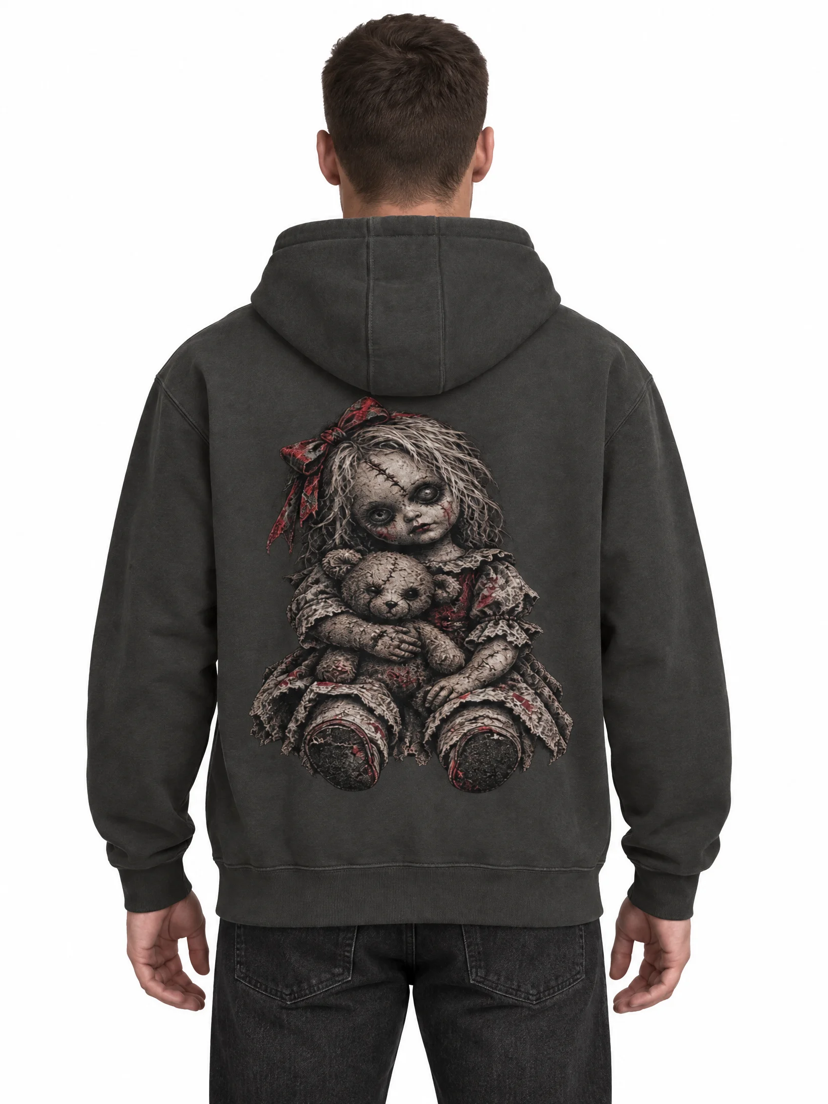 Haunted Doll & Rose Hoodie | Gothic Horror product image (3)