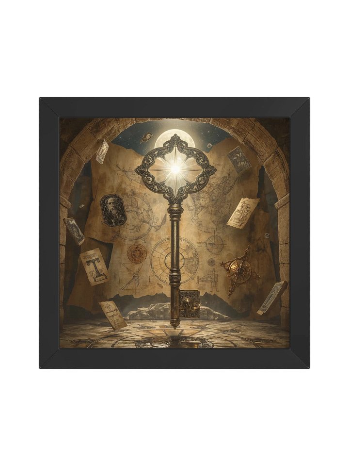 The Gatekeeper’s Key – Eternal Archive | Framed Square Poster (Black Frame) product image (1)