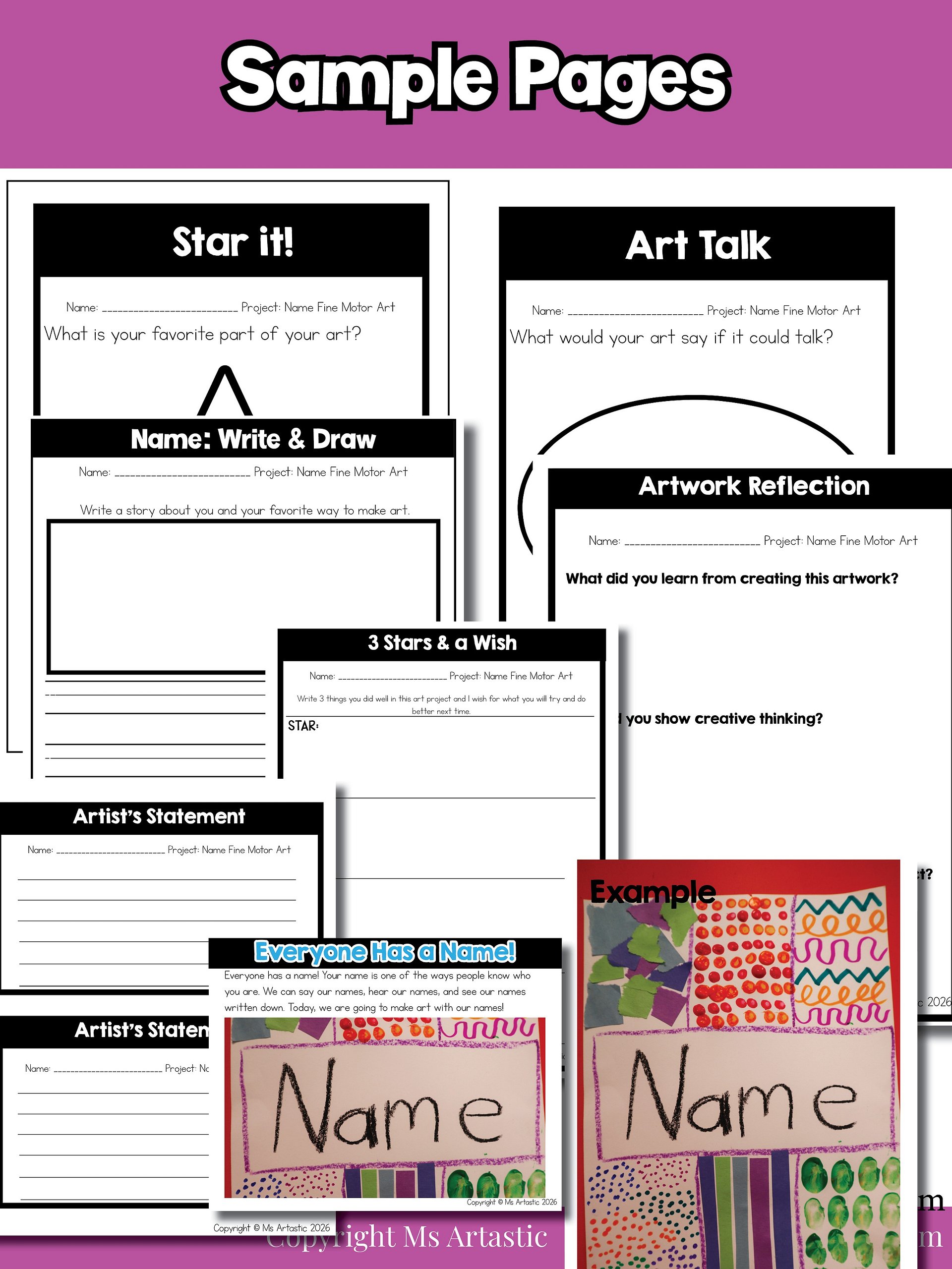 Fine Motor Name Art Lesson Pre K Name Recognition Art Project Preschool Art product image (10)