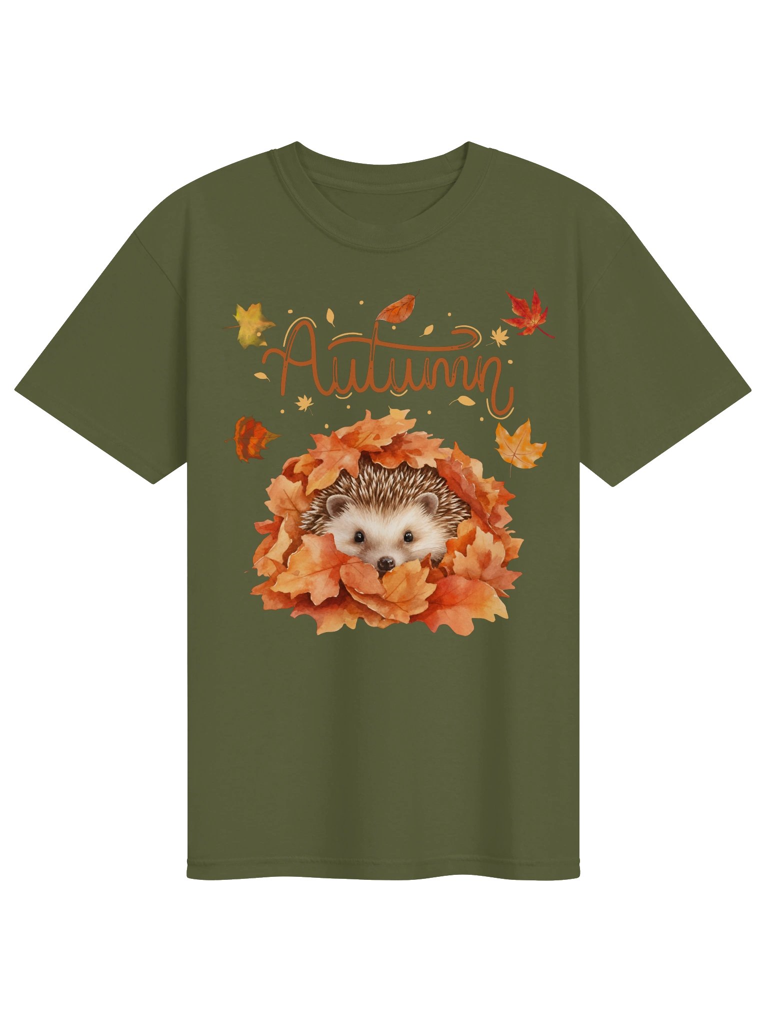 Autumn Hedgehog Fall Leaves Tee product image (17)