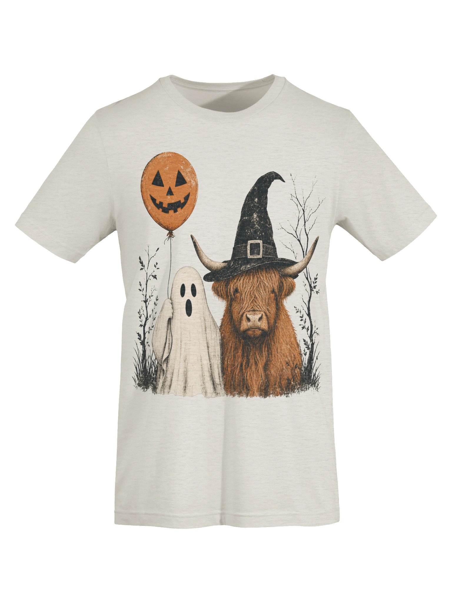 Spooky Highland Cow – Halloween Vintage Graphic T-Shirt product image (55)