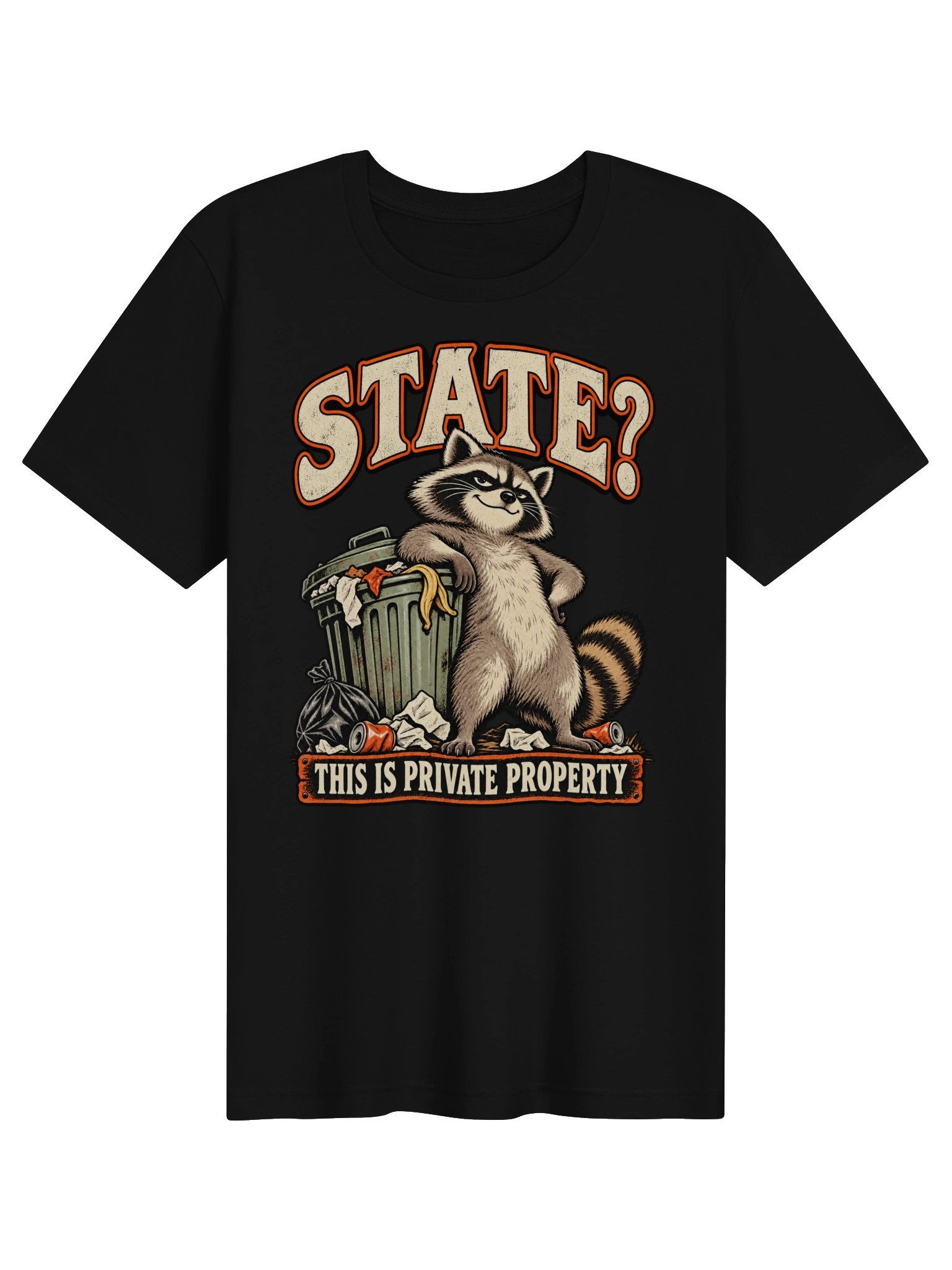 STATE? – This is Private Property Raccoon Graphic Tee product image (1)