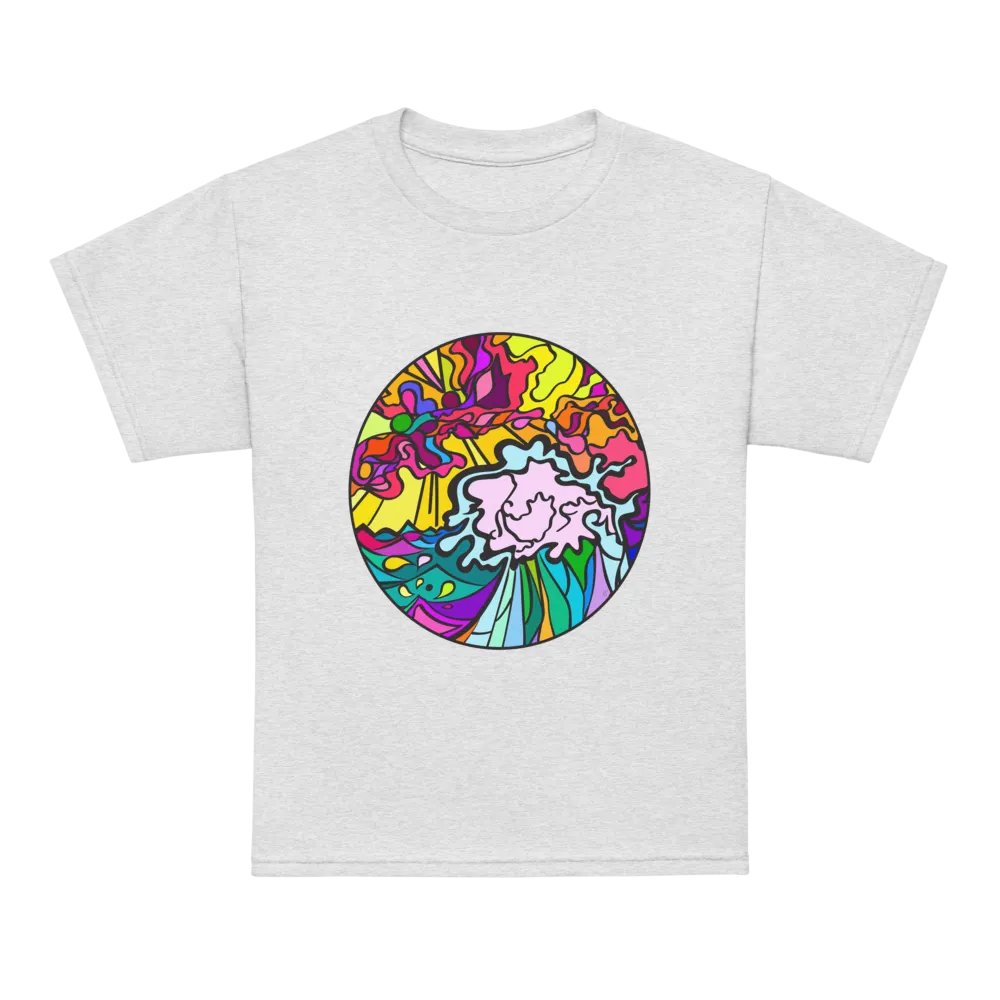 Psychedelic Floral Youth Sports Tee - Wave at Sunset product image (72)