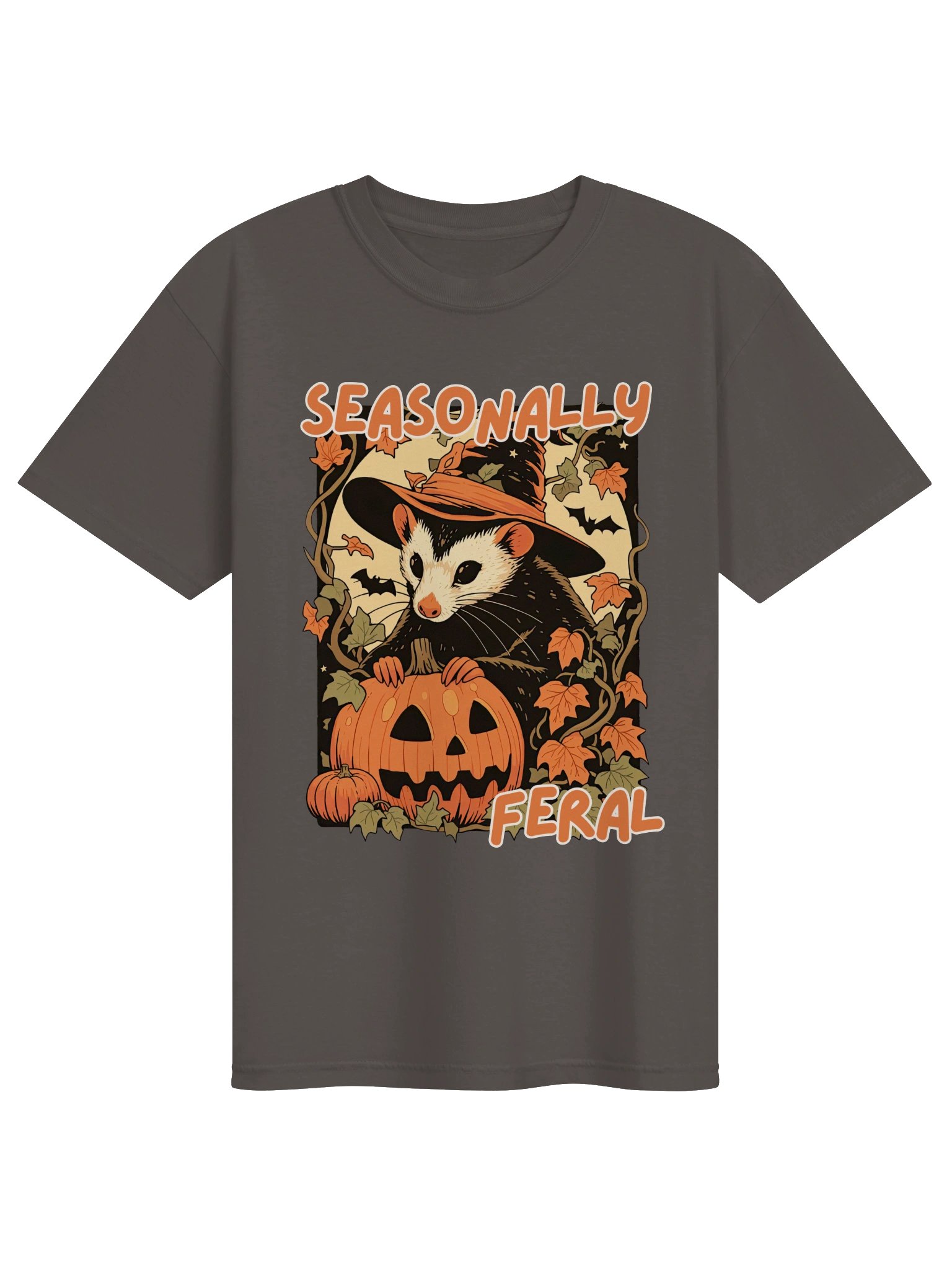 Seasonally Feral Opossum Shirt, Comfort Colors Witchy Possum Halloween Tee product image (21)