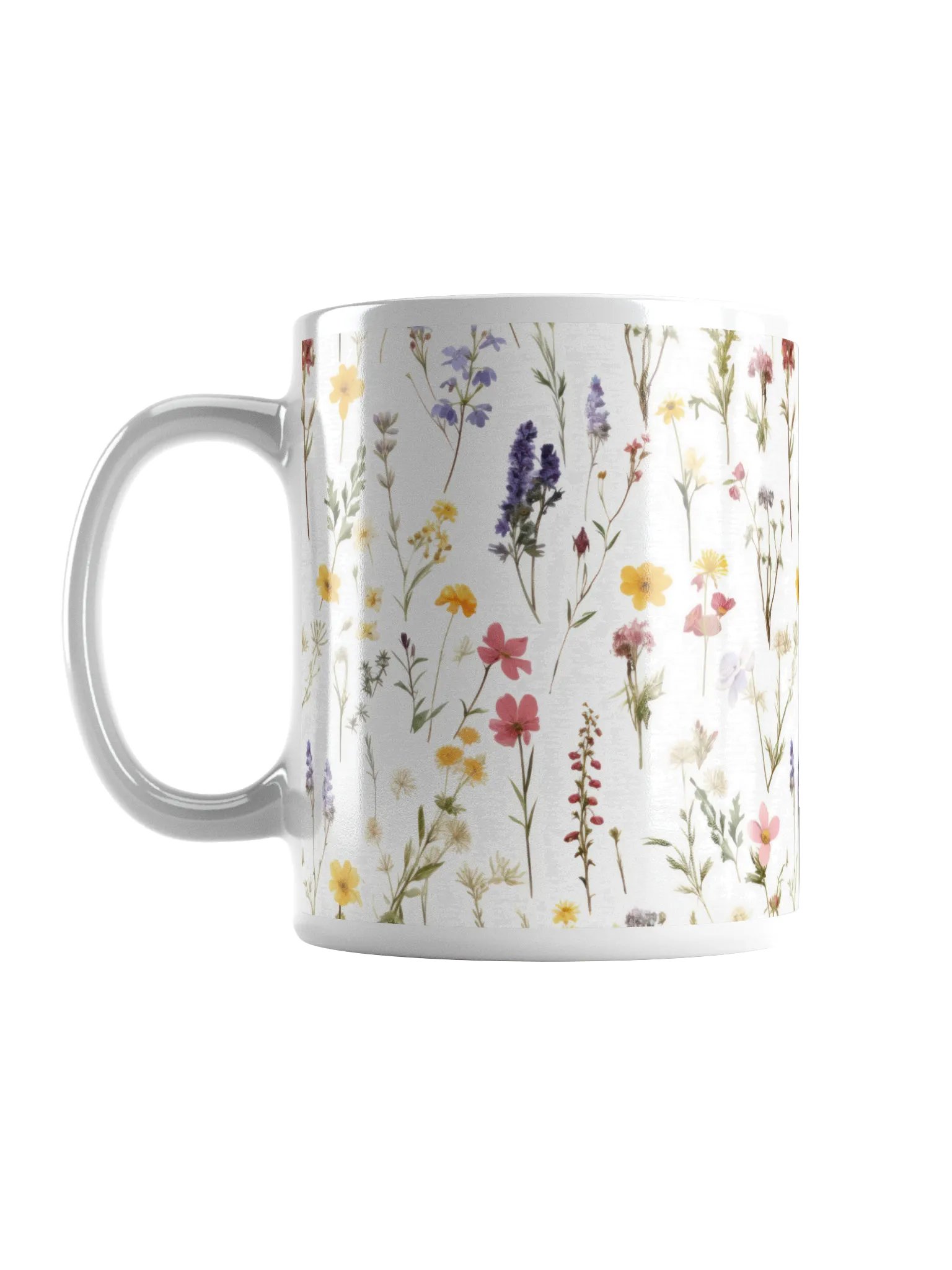 Multicolor Floral White Glossy Ceramic Mug by Treasure Pie product image (2)