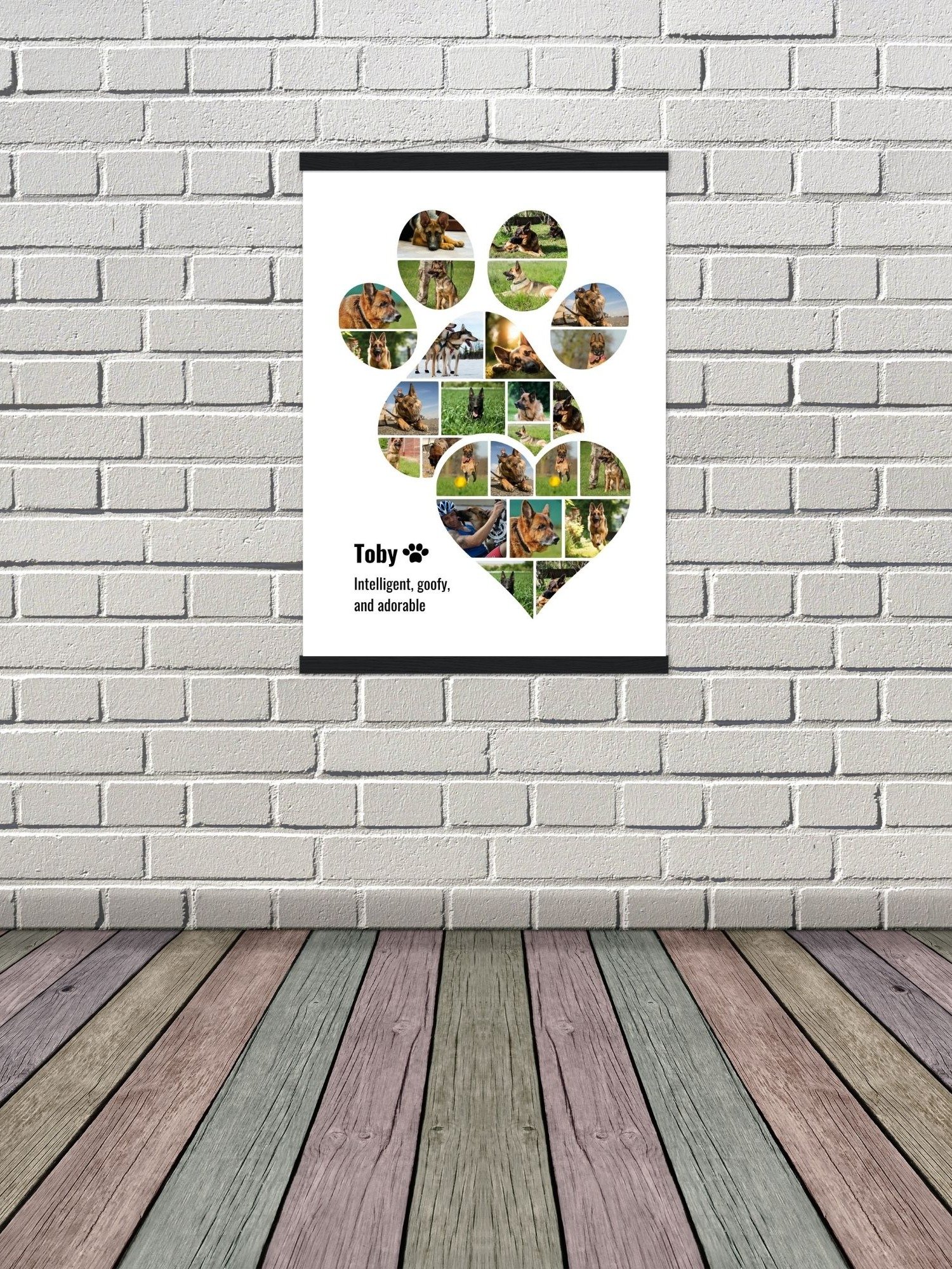 Pet Memorial Paw Heart Photo Collage Canva Template | auseller