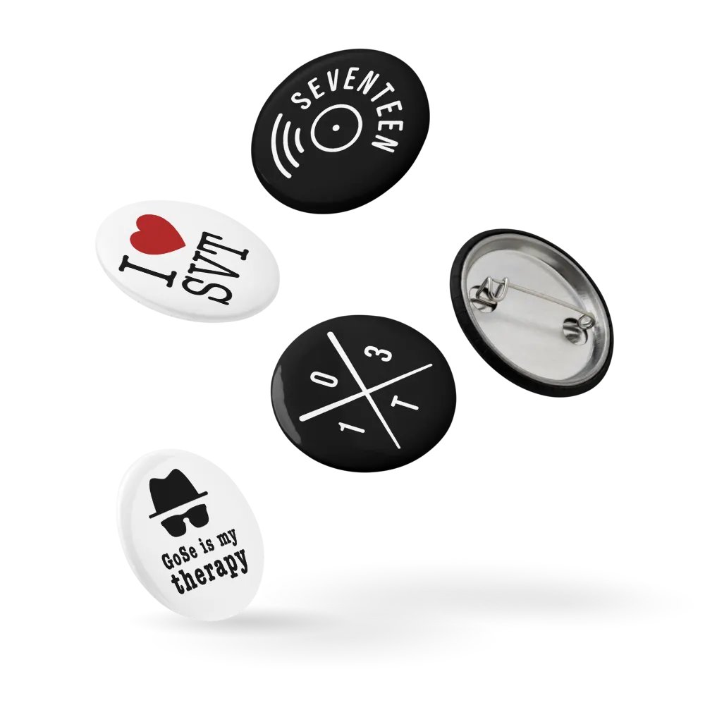 Seventeen Fan Buttons / Pinbacks - Minimalist - Set of 5 product image (9)