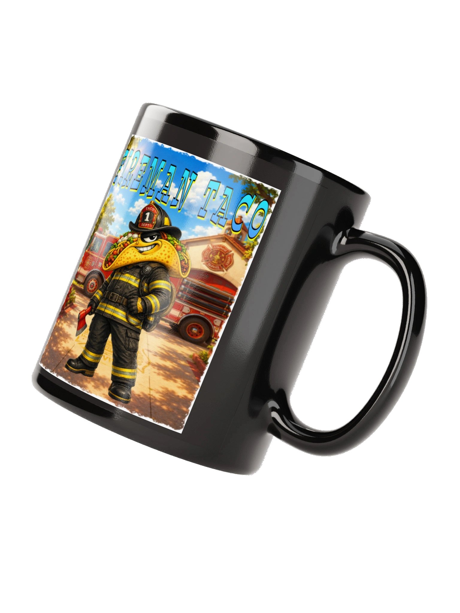 Fireman Taco Black Glossy Mug The Taco Family product image (8)